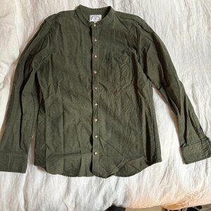 Kirrin Finch Hunter Flannel Mock Collar Shirt